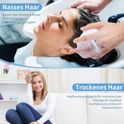 Kopfhaut Massagebürste Silikon Haarmassagebürste Shampoo Bürste Blau