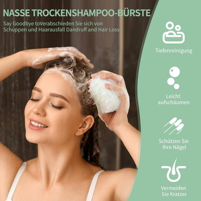 Kopfhaut Massagebürste Haarwaschbürste 100% Silikon Scalp Massager Peeling Nass&Trocken Bürste