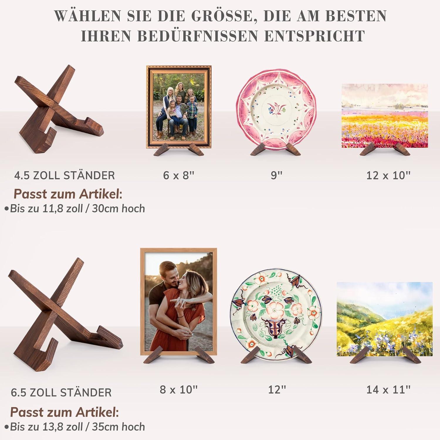 Tellerständer 6.5 Zoll Hölzern Tischaufsteller Deko Ausstellung 1