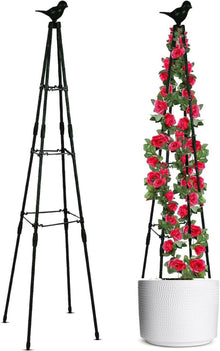 120cm Garten Obelisk Rosen Rankhilfe Metallkern Kletterpflanzen Stand