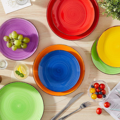 Salatteller-Set 6er Bonbon Dessertteller Steingut Mikrowelle