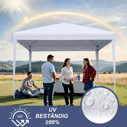 3x3m Pavillon wasserdicht mit Seitenteilen – Gartenzelt für Feste