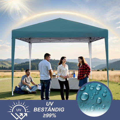 3x3m Gartenpavillon wasserdicht mit Seitenteilen