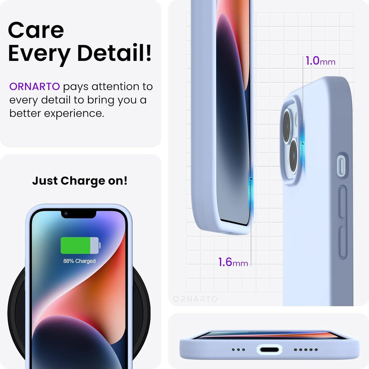 Silikon Hülle kompatibel mit iPhone 14 6,1 Zoll 2022 Ultra Dünn Baby Blau