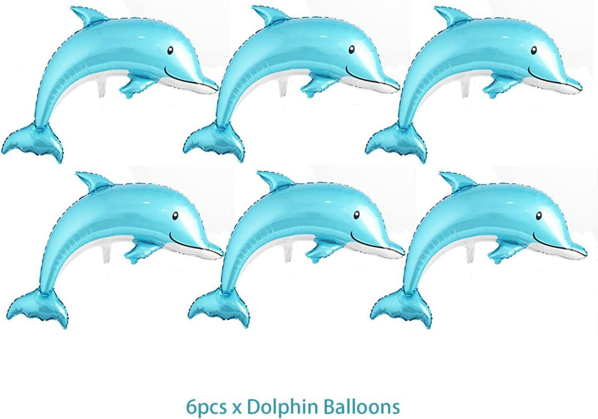 6Stück Delfin Luftballons Meerjungfrauen Party Dekoration