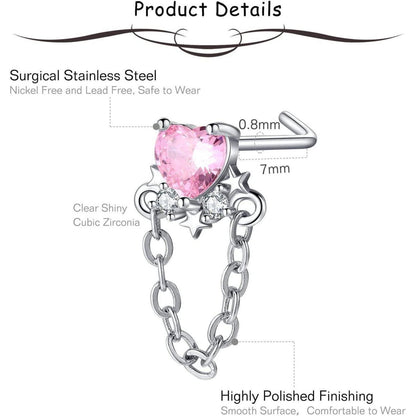 Flexibler Bioflex Nasenpiercing Retainer 20G Durchsichtig
