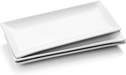 Servierplatten Set Porzellan Rechteckig Weiß 36x15cm