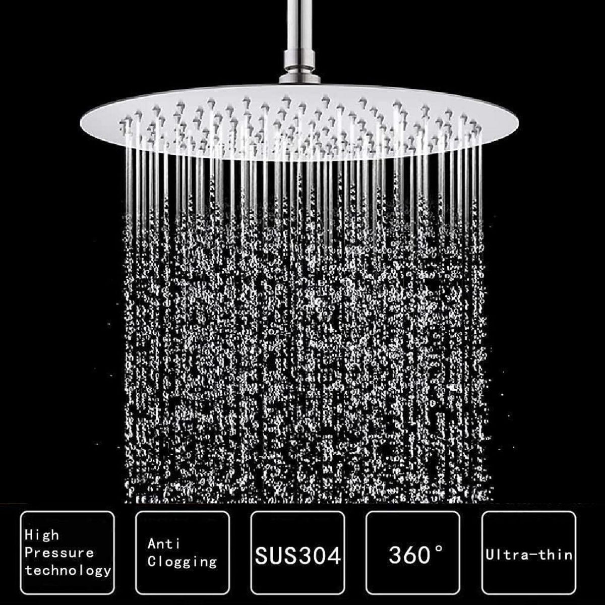 Regendusche 40cm Edelstahl – Selbstreinigend & Hochdruck