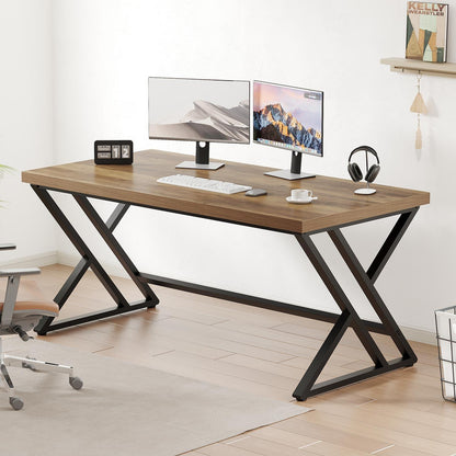 Holz-Computertisch Rustikaler Schreibtisch für Home Office & Schlafzimmer