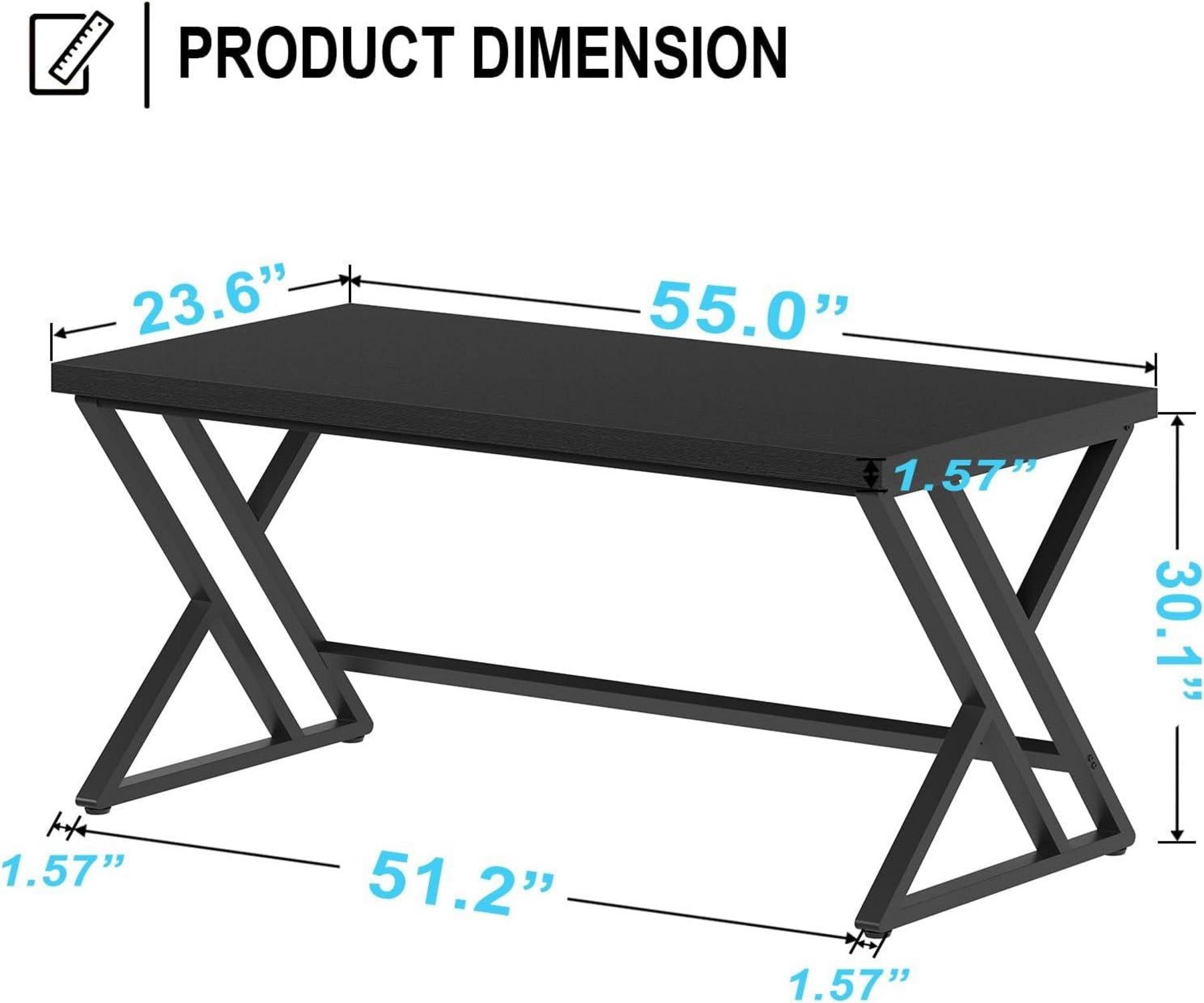 Schwarzer Industrie-Computertisch LVB Studiertisch 140x60x75.5cm