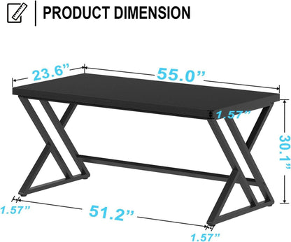 Schwarzer Industrie-Computertisch LVB Studiertisch 140x60x75.5cm