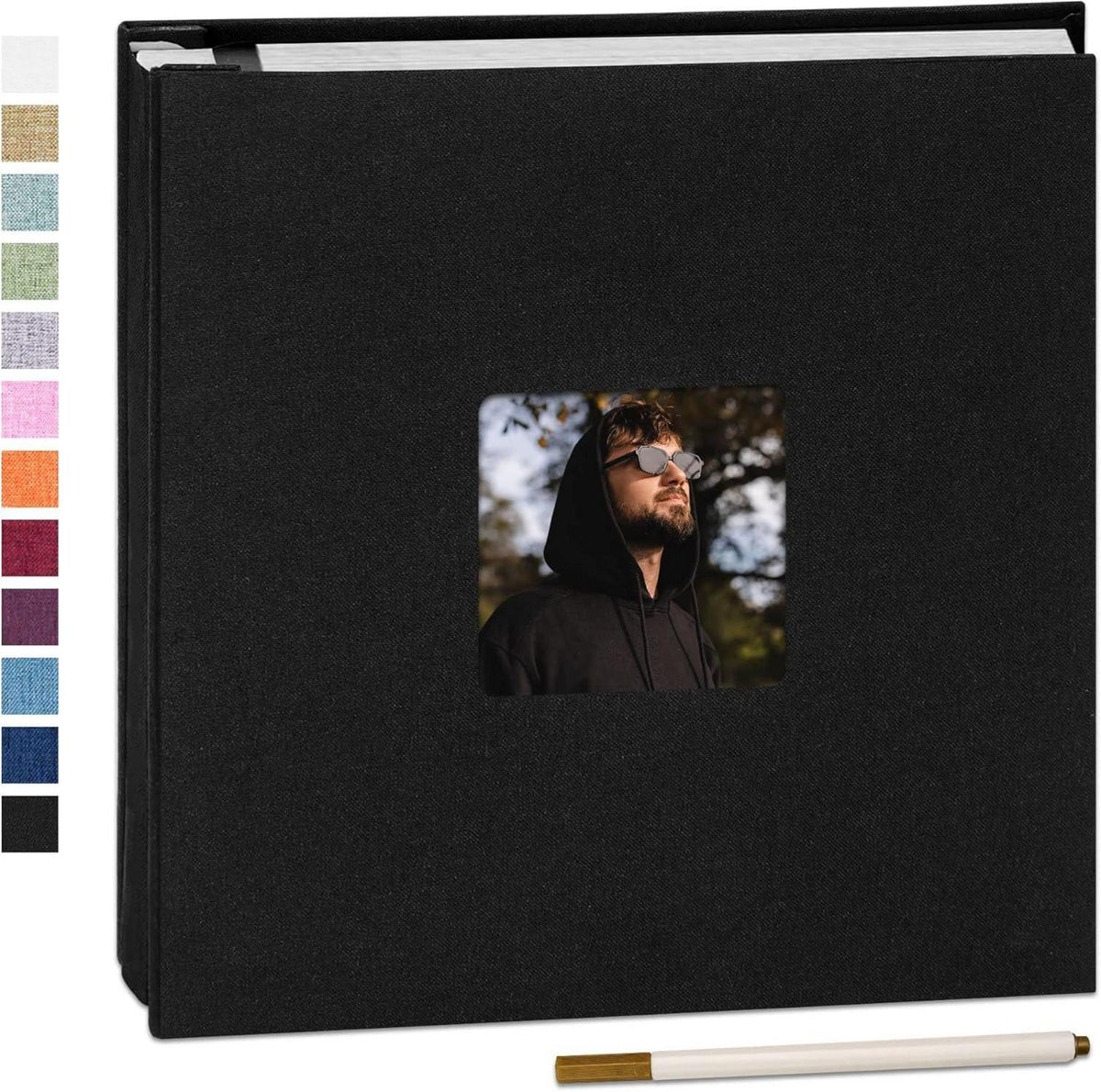Selbstklebendes Leinen-Fotoalbum mit 60 weißen Seiten, DIY