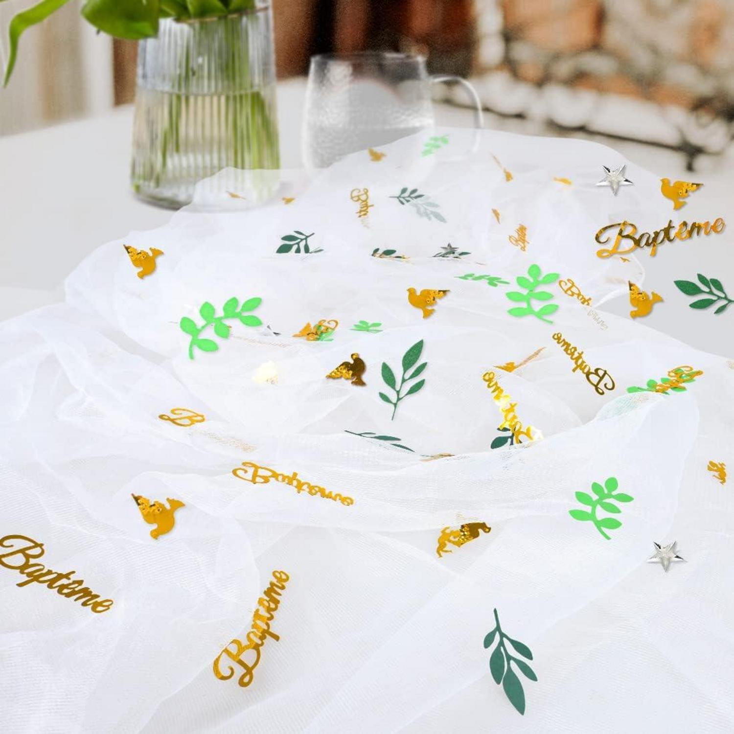 Bapteme Dekoration Papierblätter Partyset Baby Taufe Deko