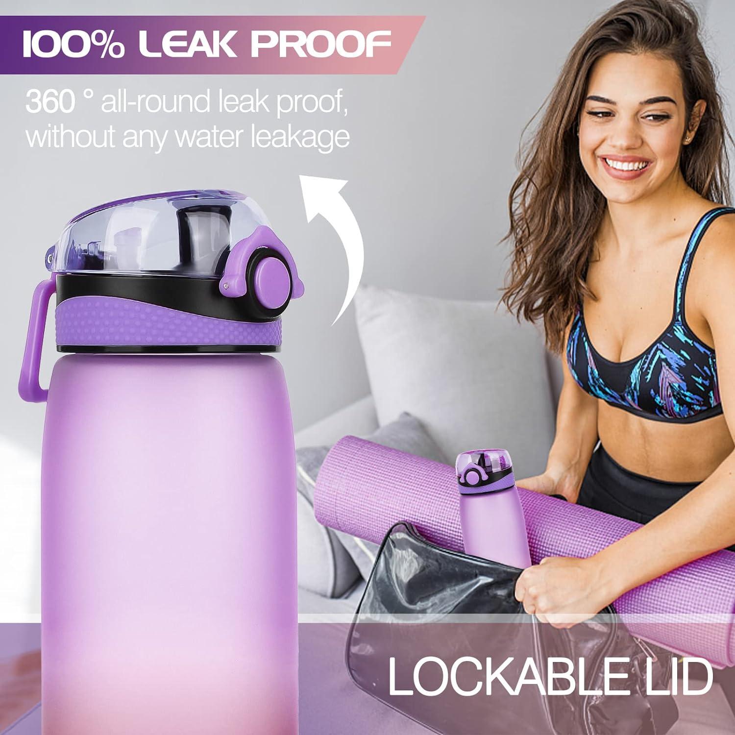 CodiCile Wasserflasche 1L Tritan Sport Trinkflasche BPA-frei mit Zeitmarkierung und Filter