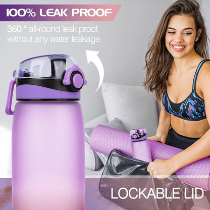 CodiCile Wasserflasche 1L Tritan Sport Trinkflasche BPA-frei mit Zeitmarkierung und Filter