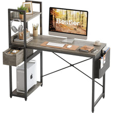 Bestier Schreibtisch mit Regal 120x50 cm Computertisch Grau