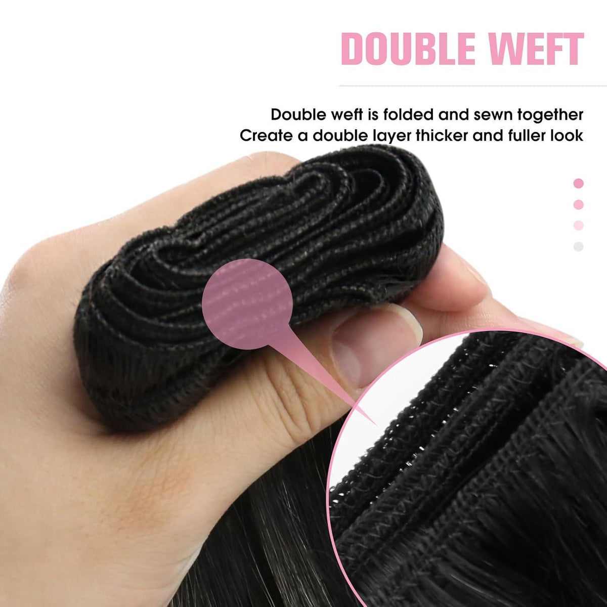 Silberne Echthaar Tressen 35cm – 2-Weft-1B/S/1B