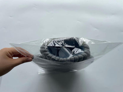 Wärmflasche mit Strickbezug - 2L Groß - Premium Qualität - Grau
