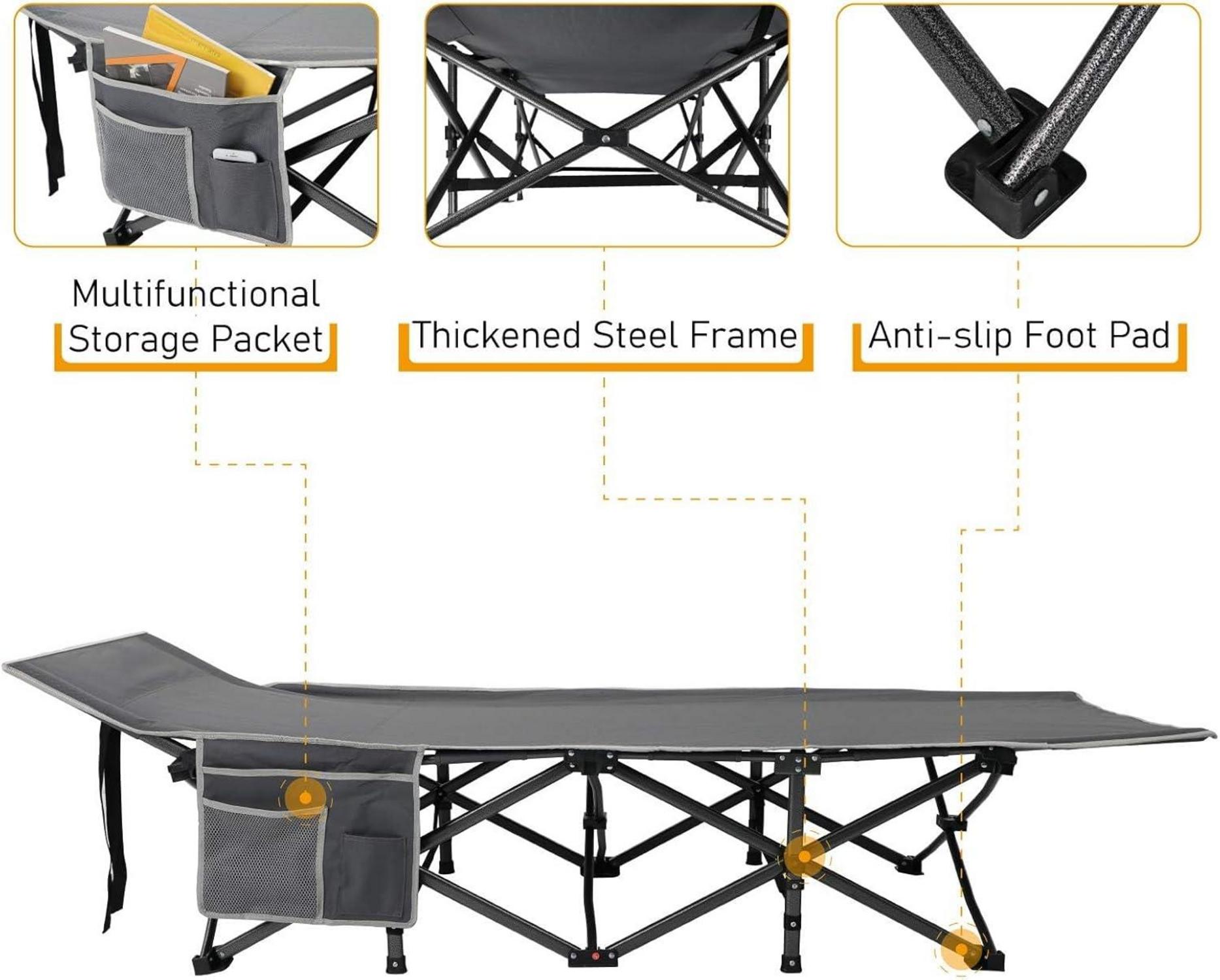 Campingbett Feldbett XL klappbar faltbar leicht mit Seitentasche