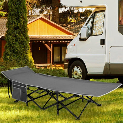 Feldbett Klappbar Campingbett XL Faltbar Campingliege Outdoor Grau