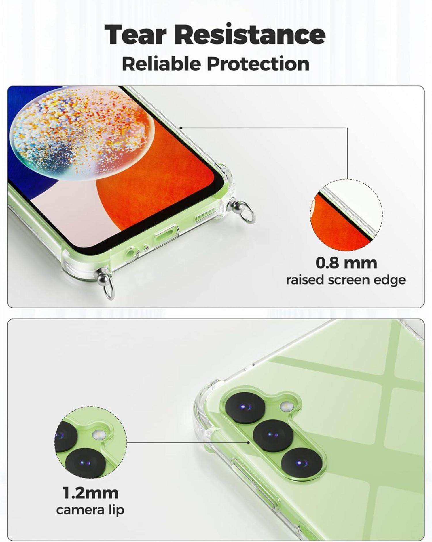 Handykette Handyhülle Band für Samsung Galaxy A14 Umhängeband Regenbogen