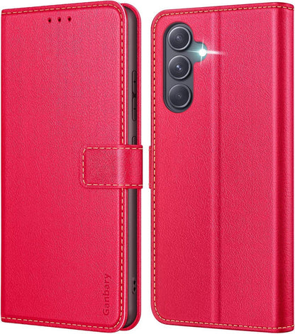 Samsung Galaxy A54 5G Handyhülle Leder Wallet Case Rot