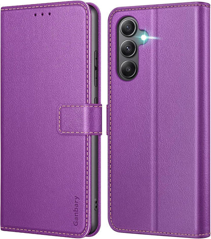 Premium Leder Handyhülle für Samsung Galaxy A34 5G – Violett