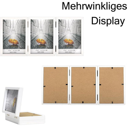 Bilderrahmen 3 Fotos 13x18 cm Holz Fotorahmen Glasfront