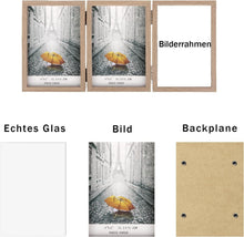 Fotorahmen für 3 Fotos 10x15 cm Aufklappbar Holz mit