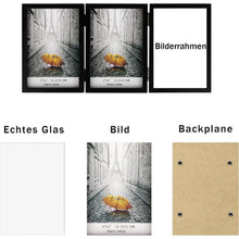 Bilderrahmen für 3 Fotos 10x15 cm Aufklappbar Holz