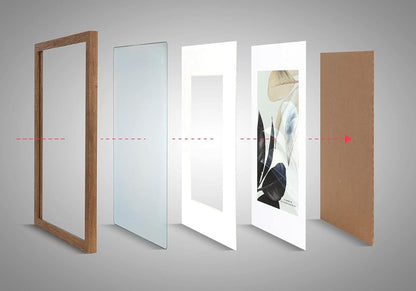 3er Set Bilderrahmen Holz A3 mit Passepartout Wandmontage Braun A4 DINA3 Rahmen