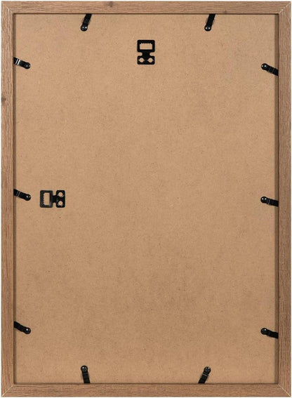 Bilderrahmen aus Holz A3 mit Passepartout für A4 Wandmontage Braun 3