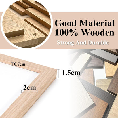 Bilderrahmen Holz A3 Passepartout Schwarz Wandmontage 3er