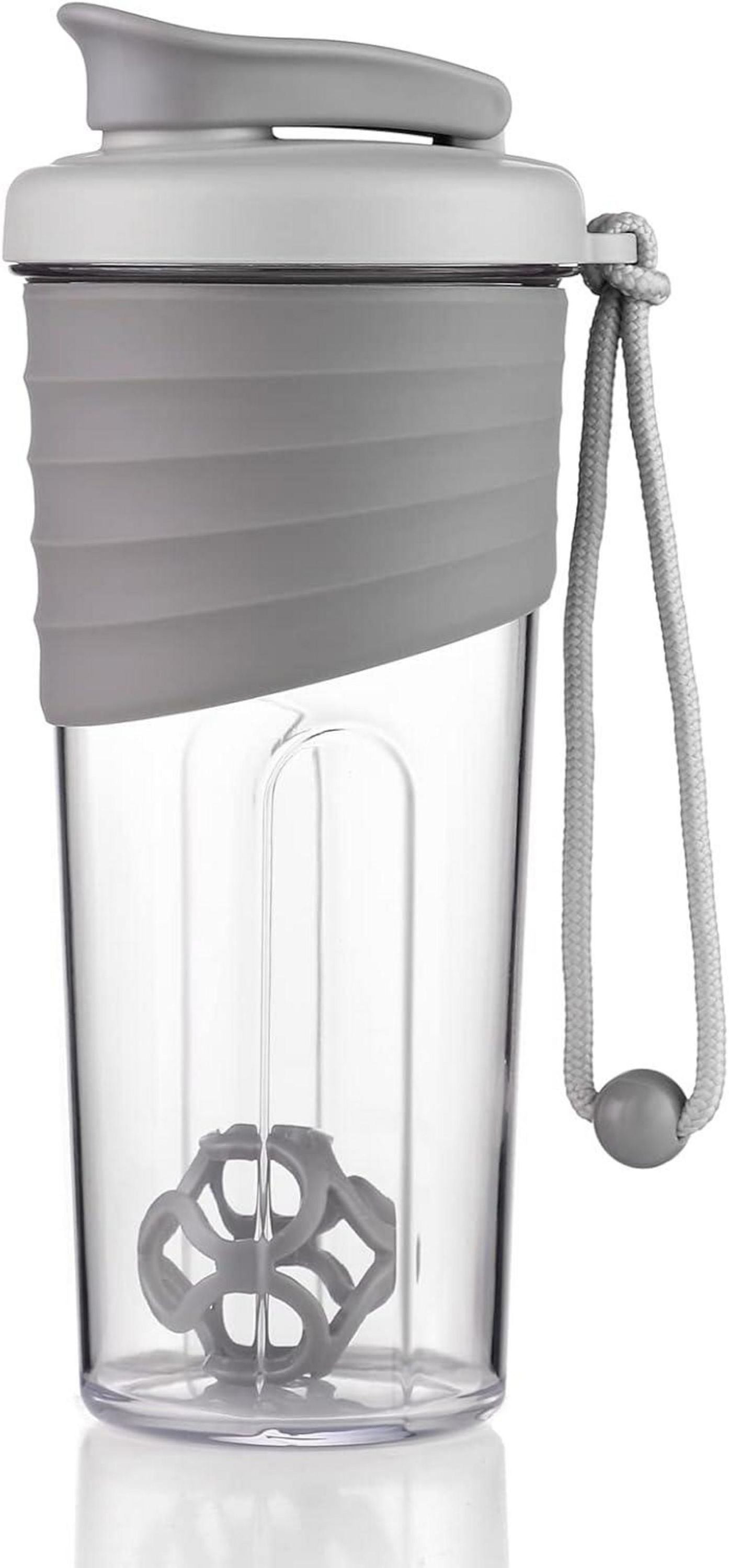 Protein Shaker auslaufsicher effektive Proteinmischung 700ml Grau