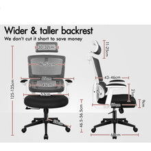 ALFORDSON Bürostuhl Ergonomisch mit Lordosenstütze Weiß 180