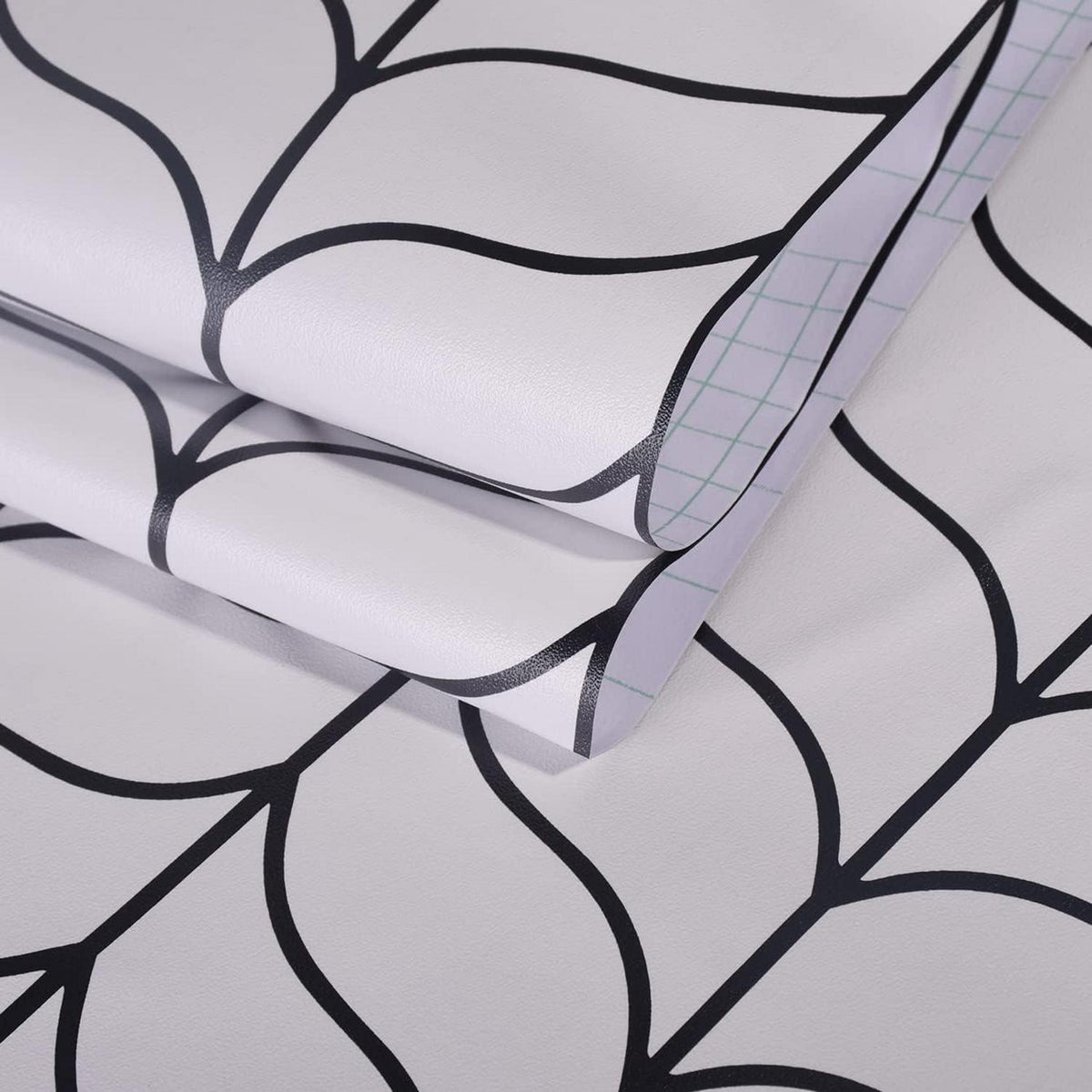 Moderne Selbstklebende Geometrische Schwarz Weiß Tapete 44.5x500cm