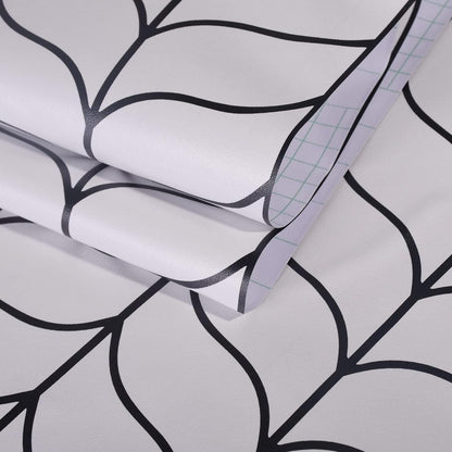 Moderne Selbstklebende Geometrische Schwarz Weiß Tapete 44.5x500cm