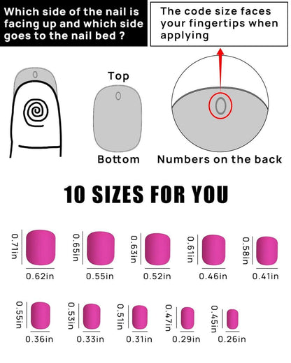 LADYING 24er Pack Matt Eckig Press on Nägel Hochwertig Fake Nails Kit