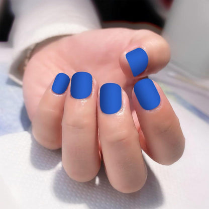 24er Pack Matt Eckig Fingernägel Fake Nails Set Hochwertig Kurz