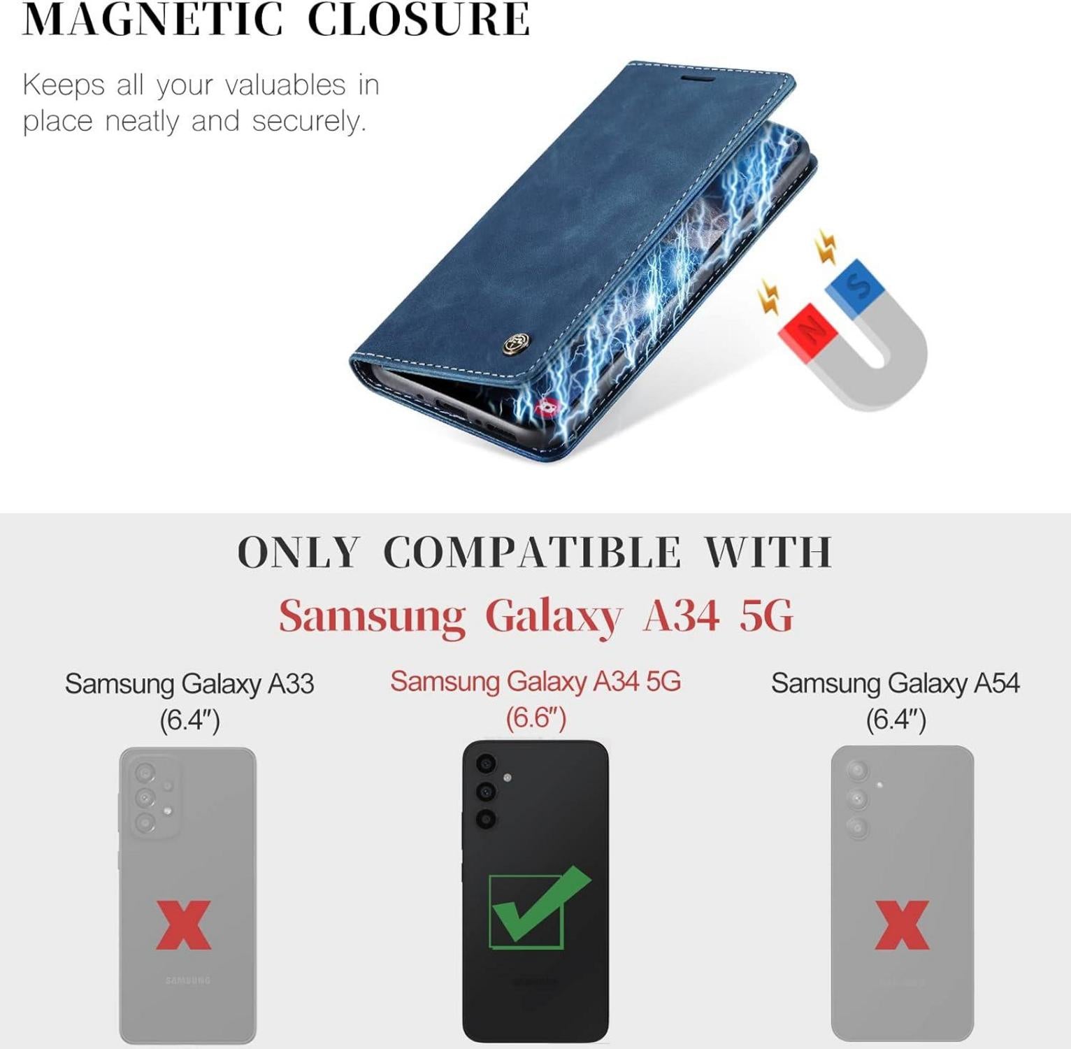Handyhülle Samsung Galaxy A34 5G Premium Leder Flip Case