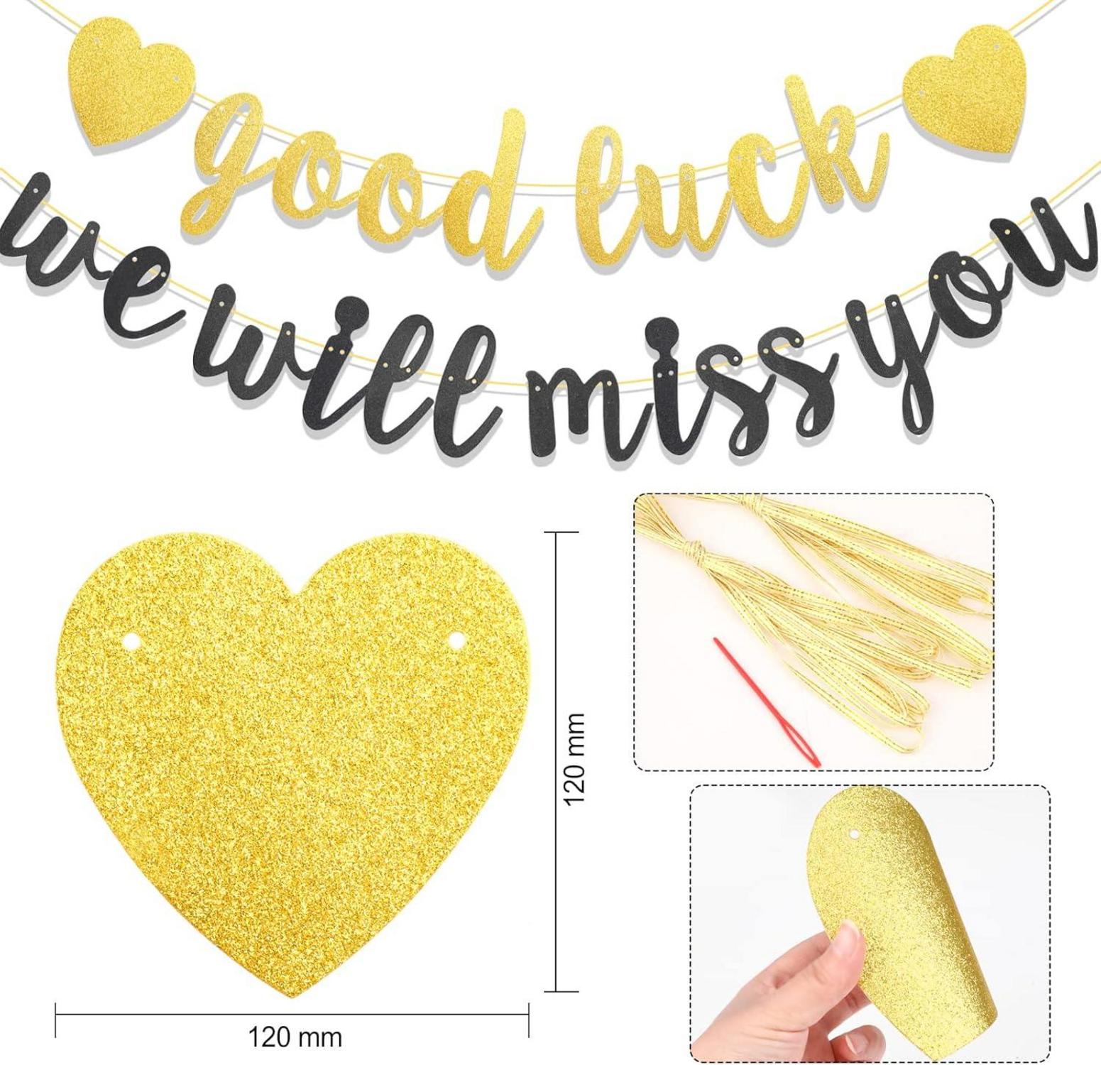 Abschiedsparty Deko We Will Miss You Banner Ruhestand
