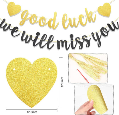Abschiedsparty Deko We Will Miss You Banner Ruhestand