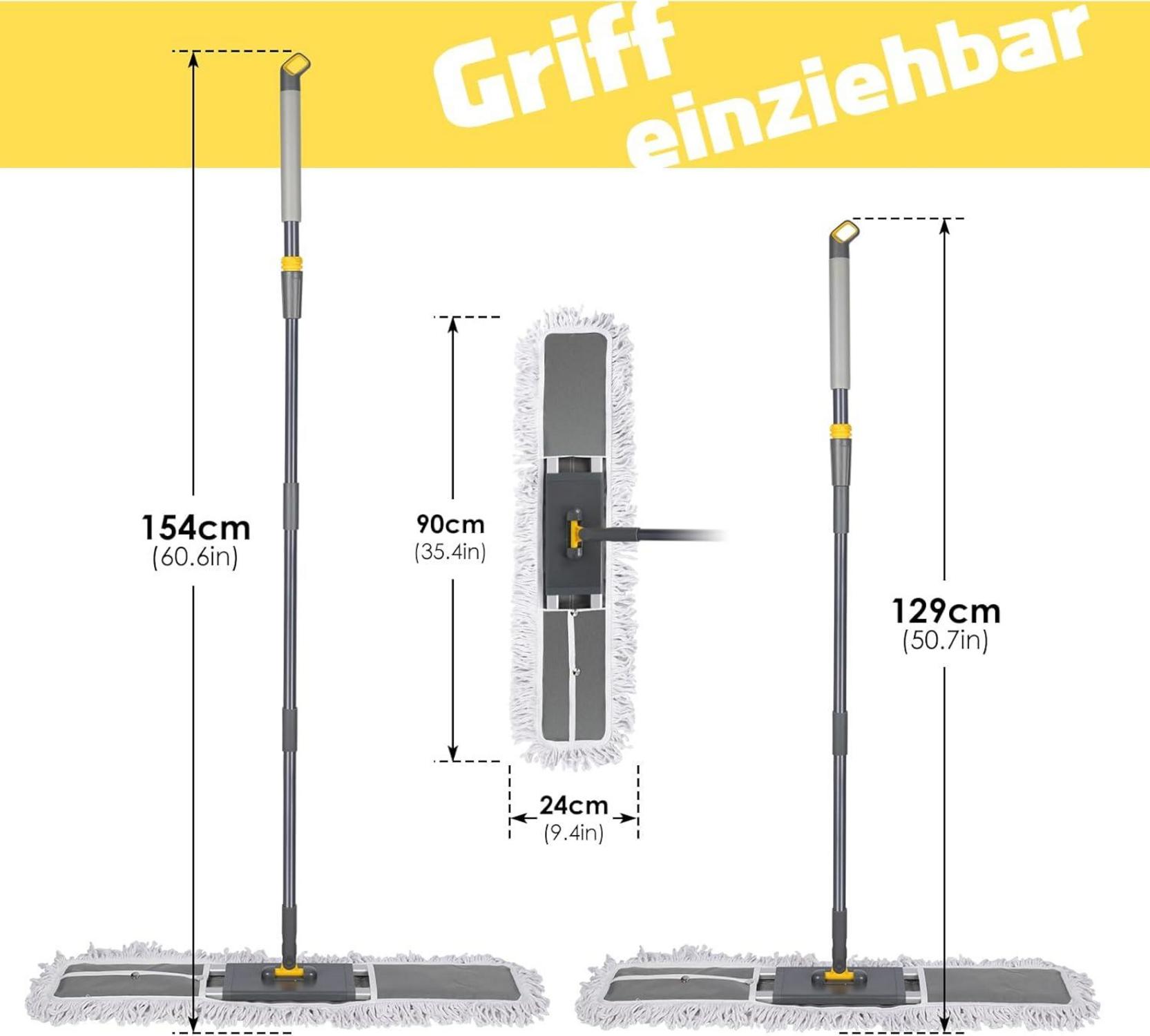 HEVOL Bodenwischer 90cm breit mit Edelstahlgriff