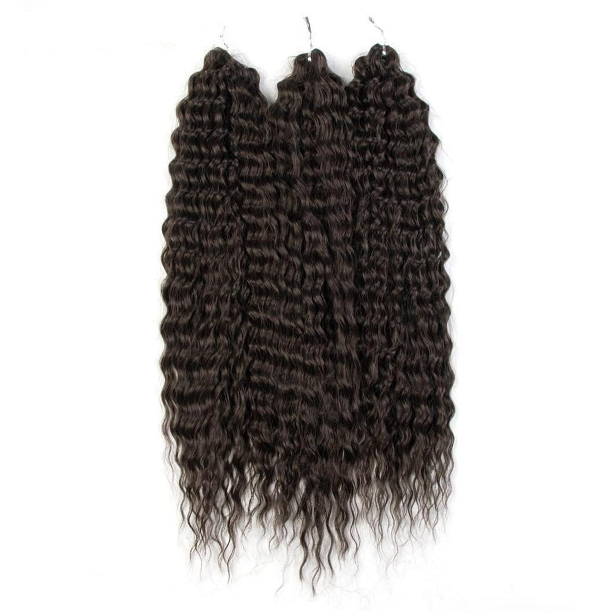 22 Zoll Häkelhaare dunkelbraun für Locs & Bohemian Waves
