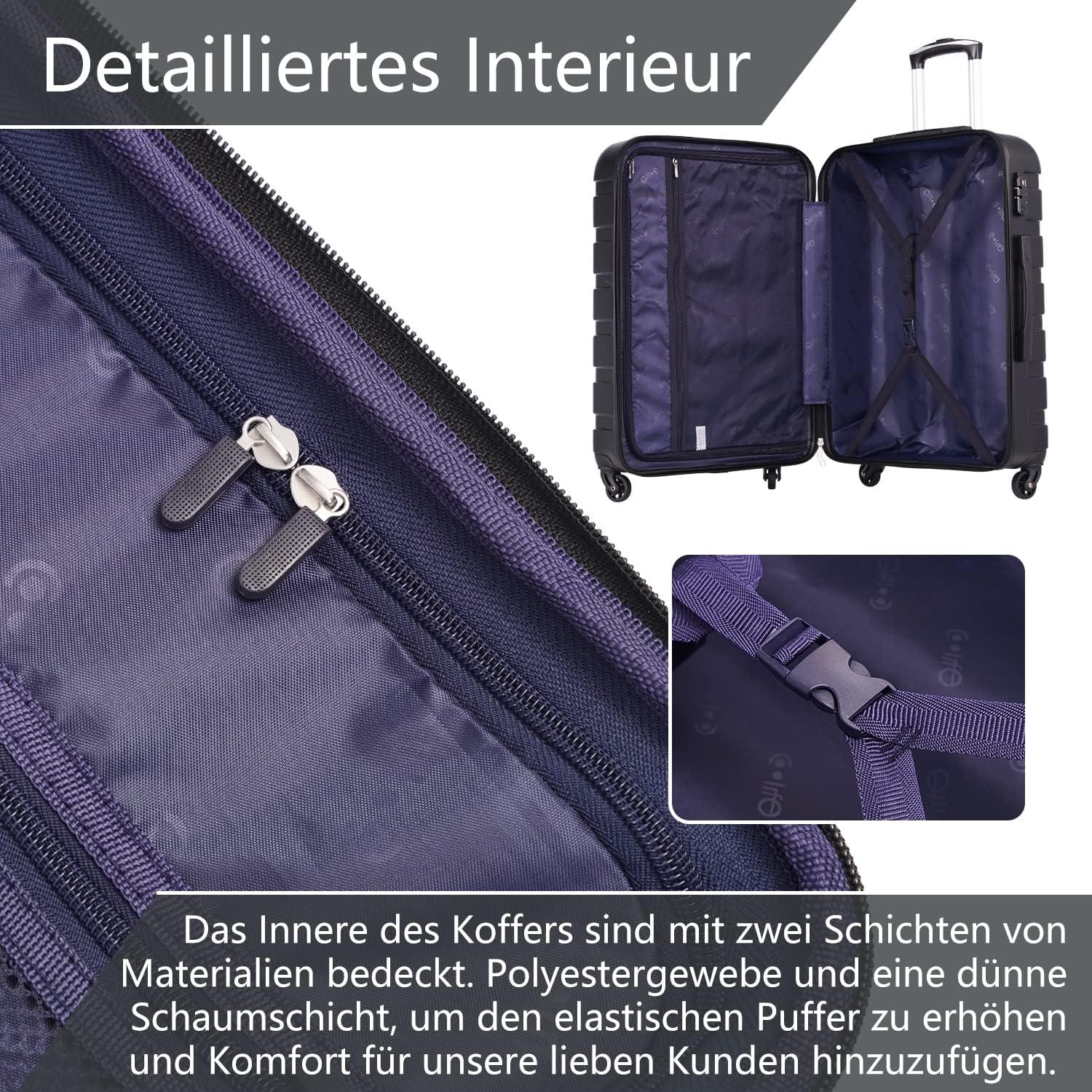 Hartschalenkoffer Trolley Kofferset Handgepäck mit TSA-Schloss in