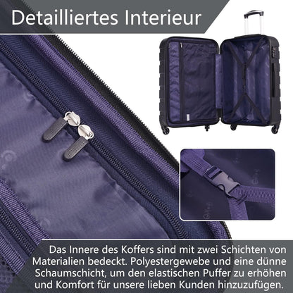 Hartschalenkoffer Trolley Kofferset Handgepäck mit TSA-Schloss in