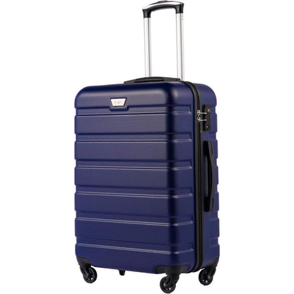 COOLIFE Mittelgroßer Trolley Koffer Dunkelblau 60L mit TSA-Schloss