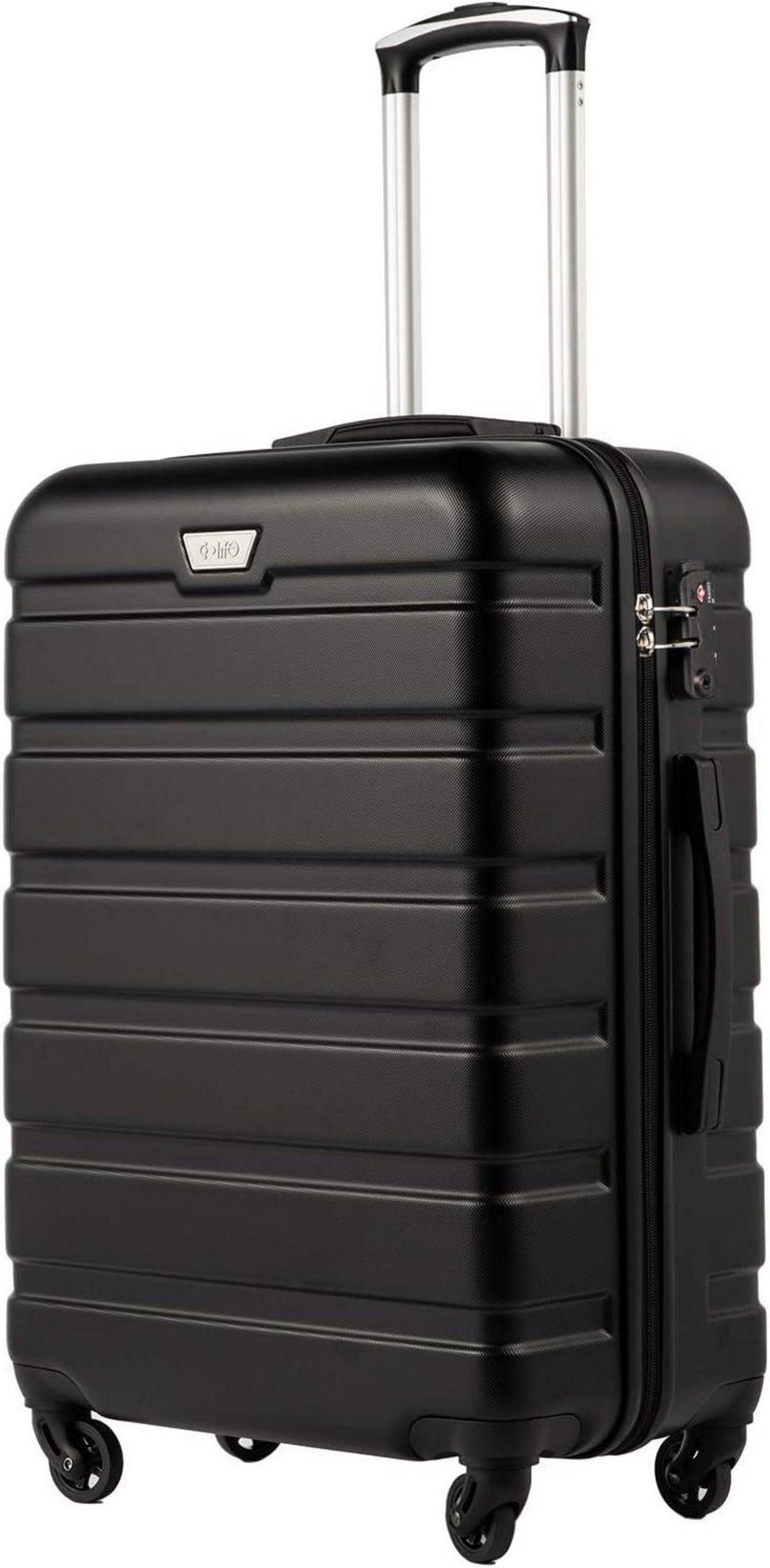 Hartschalenkoffer mit TSA-Schloss und 4 Rollen 77cm Schwarz