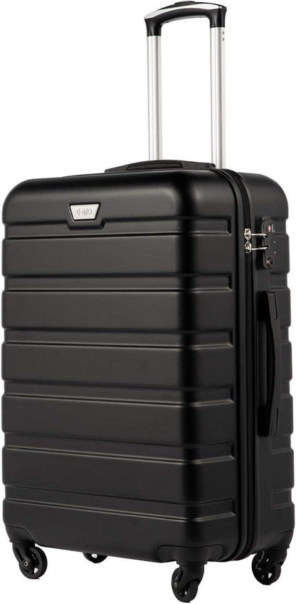 Hartschalenkoffer mit TSA-Schloss und 4 Rollen 77cm Schwarz