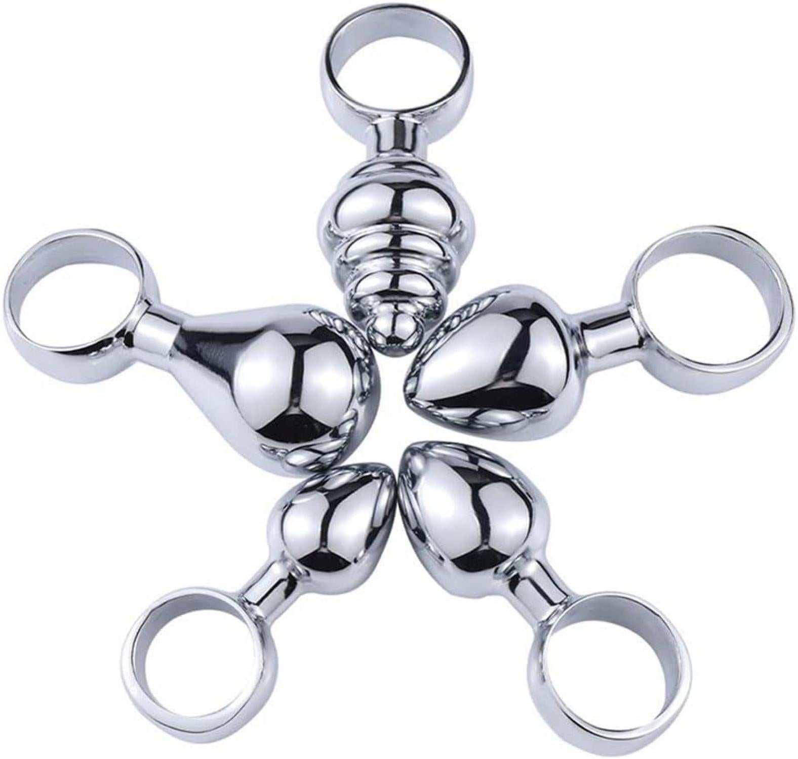 Mini Analplug Set Edelstahl mit Zugring und Glühbirne